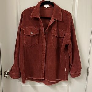 Bohme brick/rust colored oversized corduroy shacket